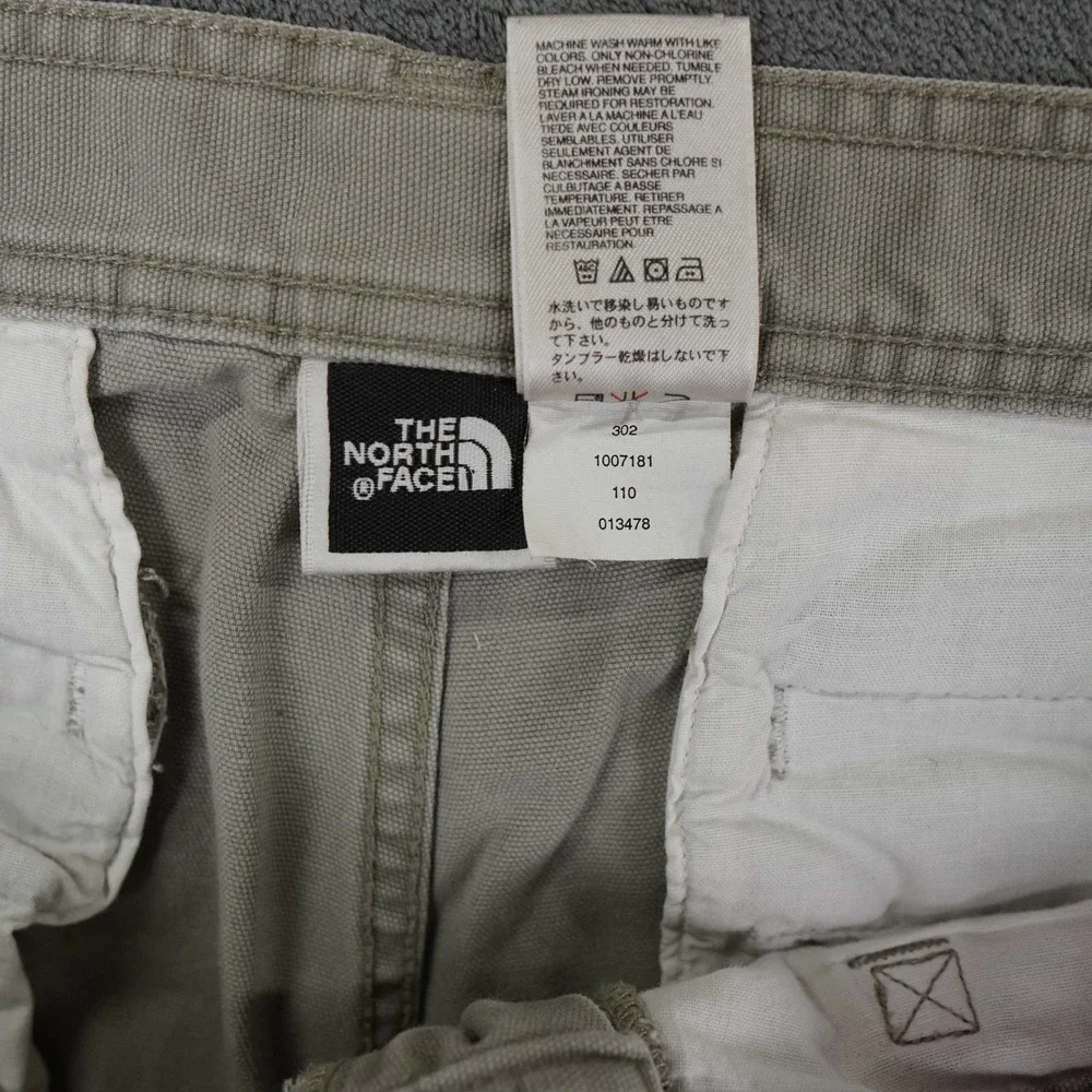 VTG North Face Canvas Cargo Pants Mens 36x30 Tan Roll Up Hem‎ Gorpcore Y2K 90s